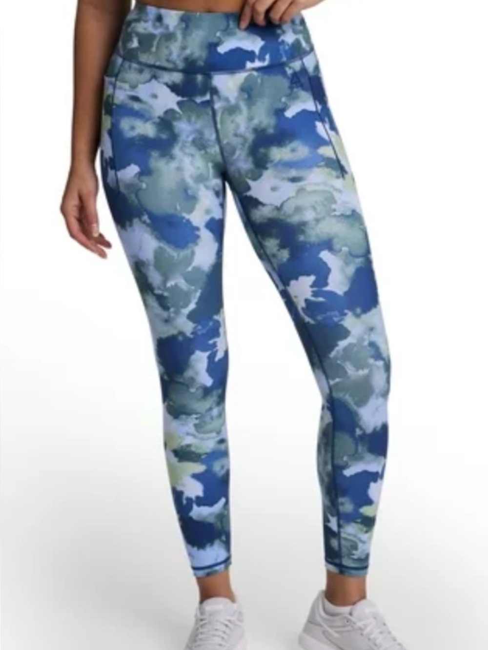 Reebok High-Rise Women’s Abstract watercolor Blue & Green leggings